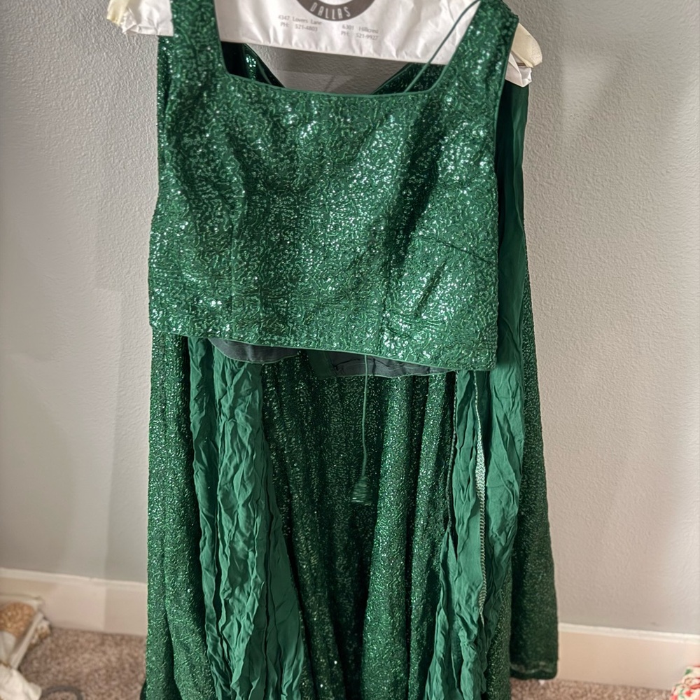 Green Sparkly Lehenga